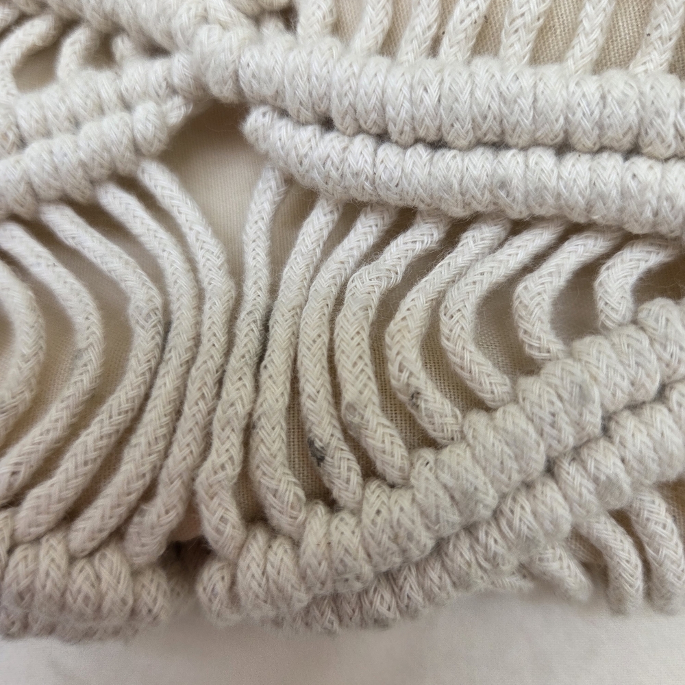 Boho Macramé Woven Clutch | Wooden Frame Coastal Summer Bag - Picture 7 of 7